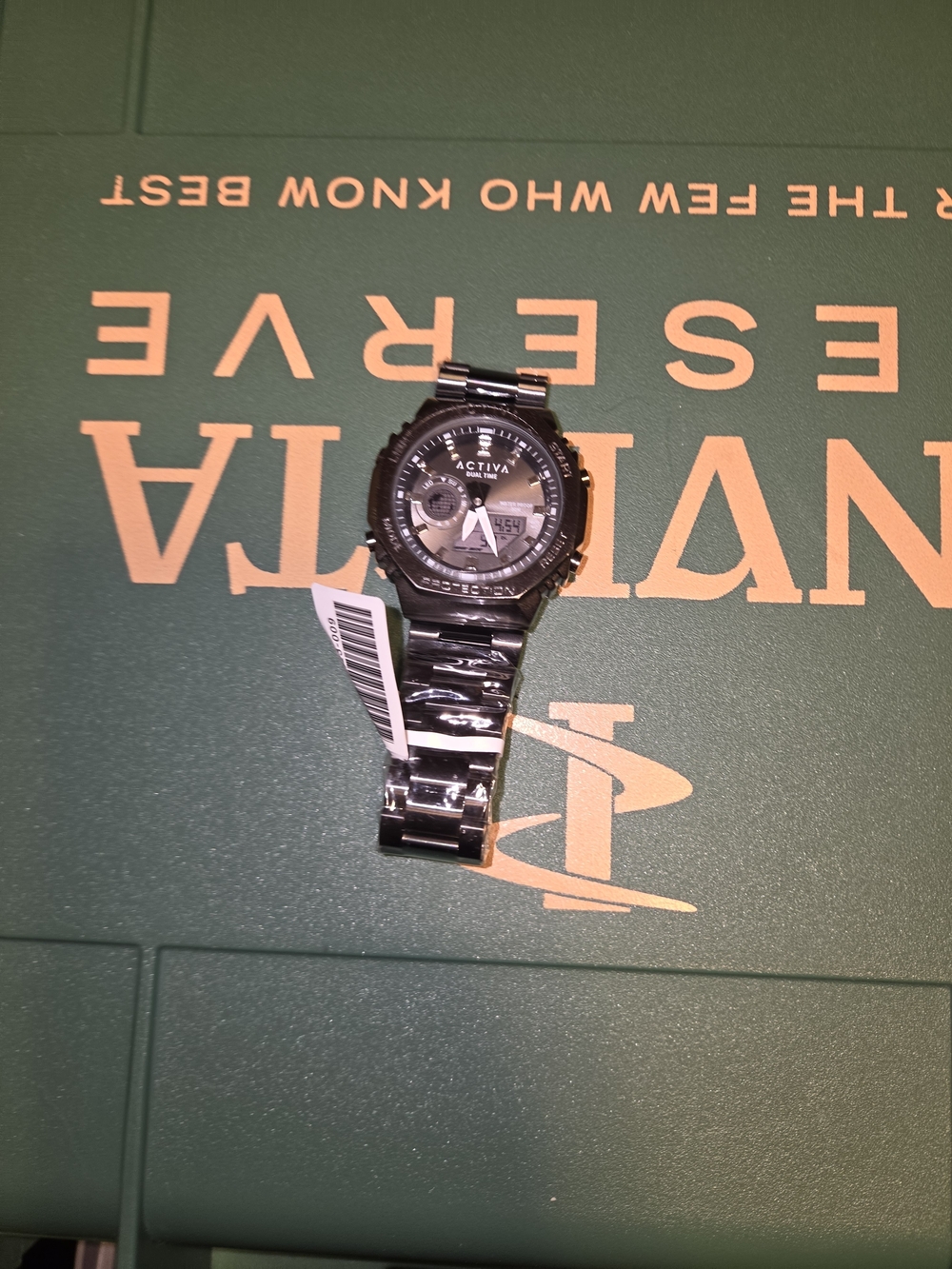 Activa Black Stainless Steel Hybrid Watch